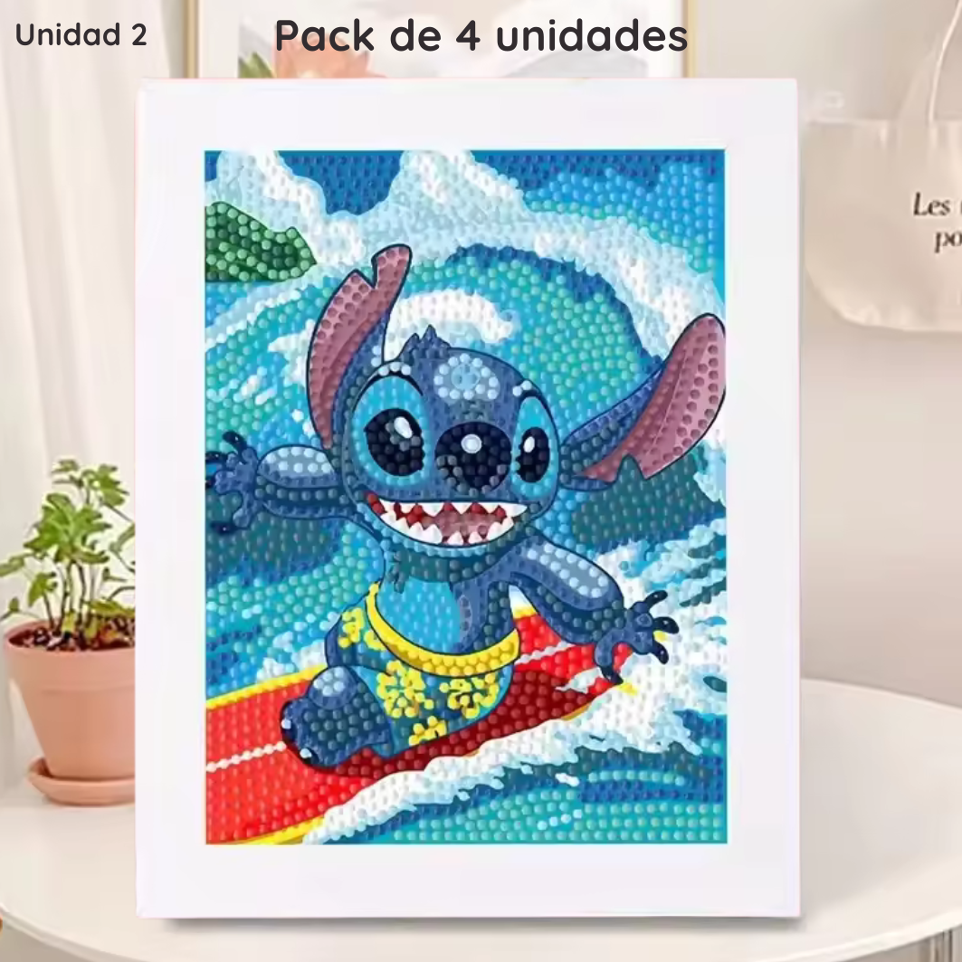 Pack de 4 lienzos diamante
