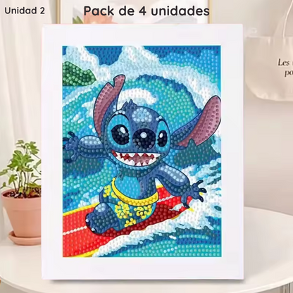 Pack de 4 lienzos diamante