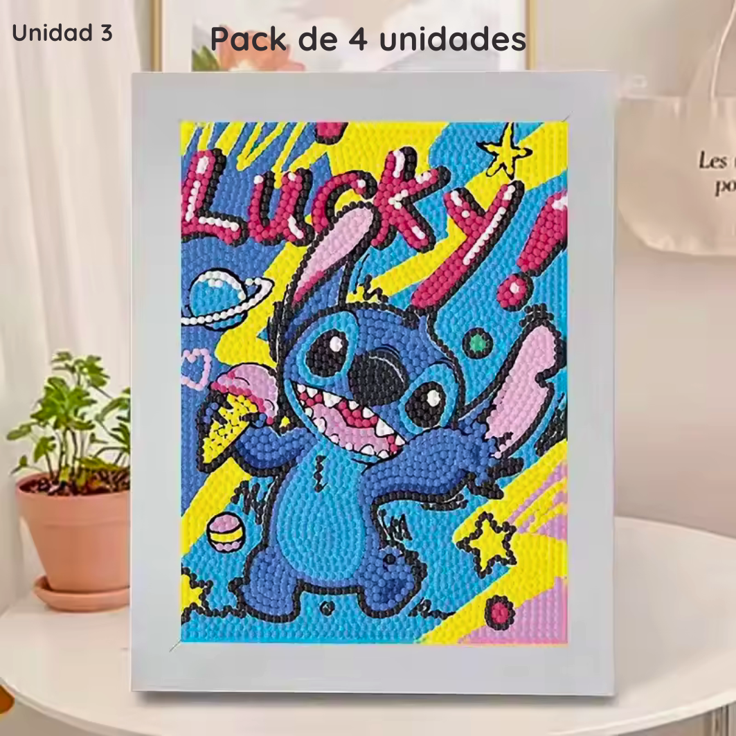 Pack de 4 lienzos diamante