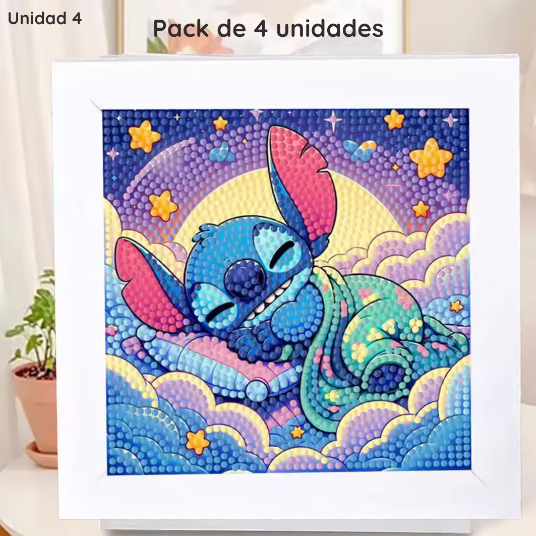 Pack de 4 lienzos diamante