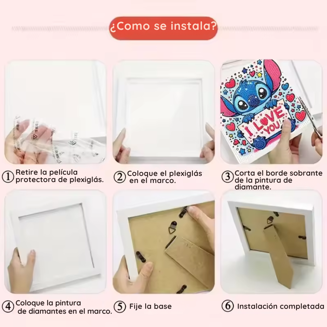 Pack de 4 lienzos diamante